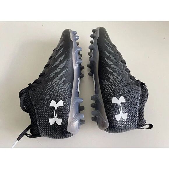 Men's Sz 10 Under Armour Spotlight UA Football Cleats Black 3023963-001 NEW - Picture 6 of 8